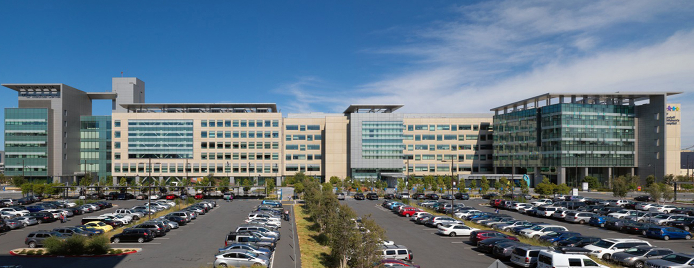 Mission Bay campus buildings and parking lot